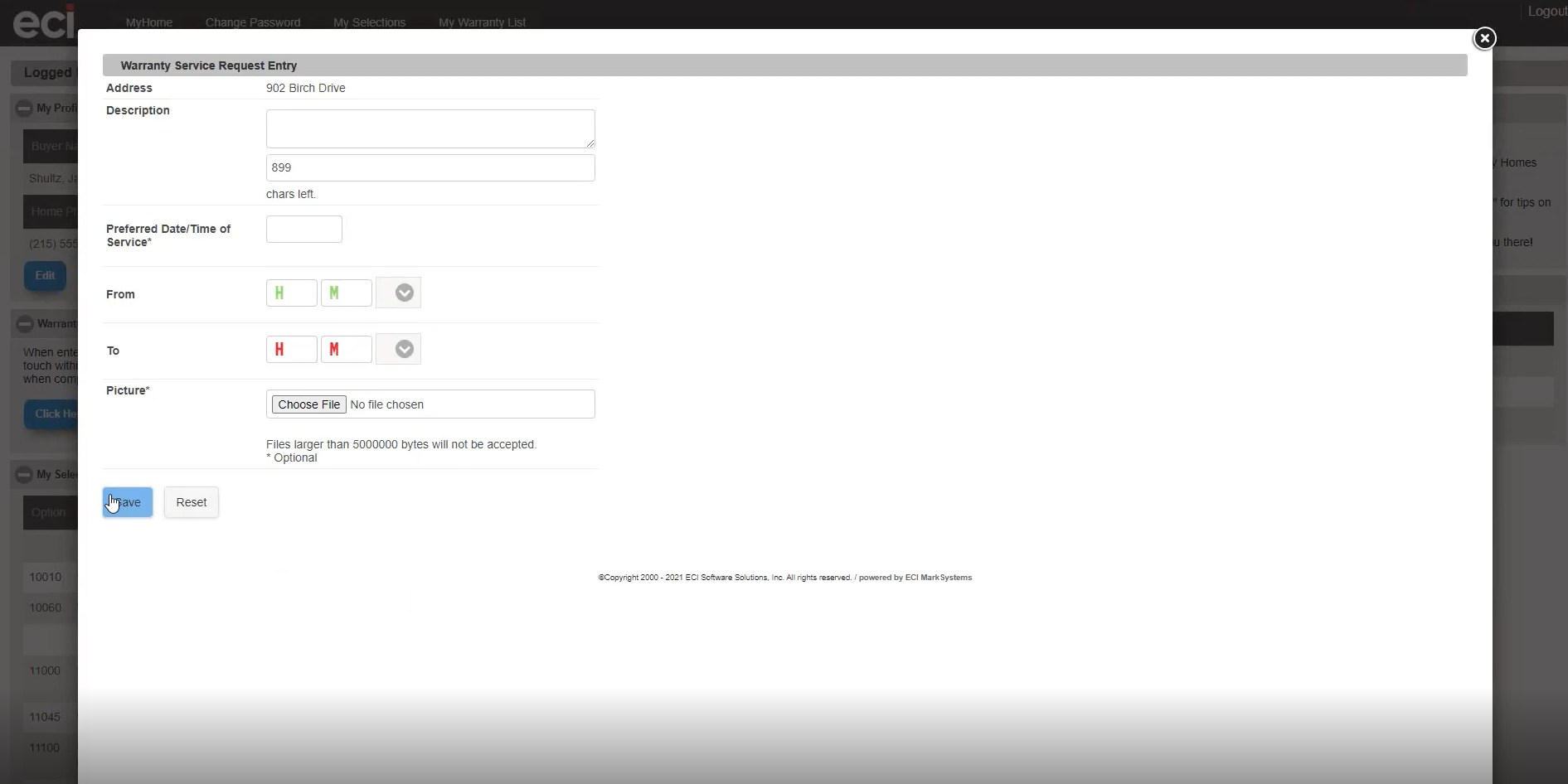 screenshot of ECI MarkSystems